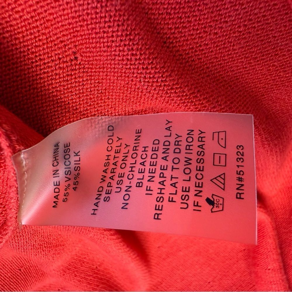 Chaus New York Red Open Front Cardigan - Size S - Picture 5 of 6